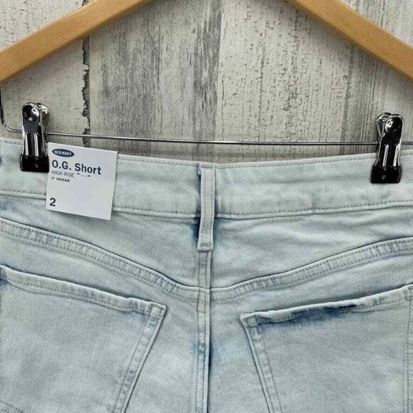 Old Navy OG Short Denim Shorts Womens 2 Acid Wash 3" Inseam Slim Pockets NEW - Picture 7 of 9